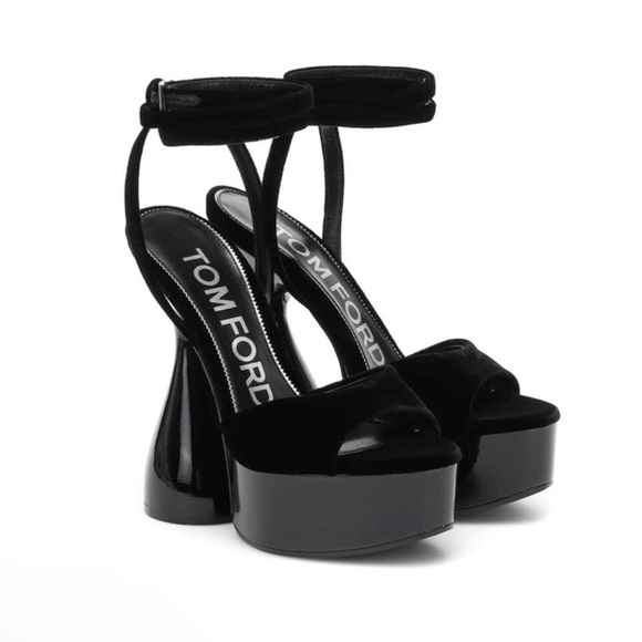 Tom Ford Shoes - Tom Ford Velvet Disco Platform Sandal